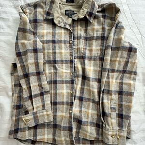 Pendleton Lodge Plaid wool Shirt in Beige and Blue